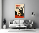 Coffee Cat Energy Glass Wall Art