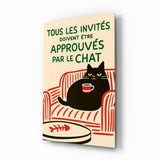 Approved by the Cat Glass Wall Art - 72x46 cm