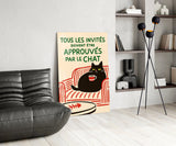 Approved by the Cat Glass Wall Art