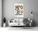 Geese Pooping Humor Glass Wall Art