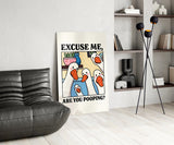 Geese Pooping Humor Glass Wall Art