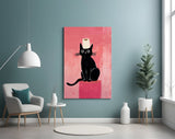 Black Cat Toilet Paper Glass Wall Art