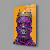 Royal Blindfolded King Glass Wall Art