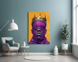 Royal Blindfolded King Glass Wall Art