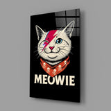 Meowie Bowie Cat Glass Wall Art