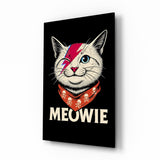 Glam Rock Lightning Cat Glass Wall Art - 72x46 cm