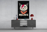 Meowie Bowie Cat Glass Wall Art