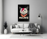 Meowie Bowie Cat Glass Wall Art