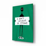 Quadro in vetro Alien Disbelief Sign - 72x46 cm