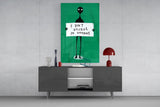 Alien Disbelief Sign Glass Wall Art