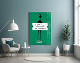 Alien Disbelief Sign Glass Wall Art