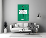 Alien Disbelief Sign Glass Wall Art