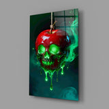 Poisoned Apple Skull Glass Wall Art