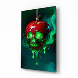 Poisoned Apple Skull Glass Wall Art