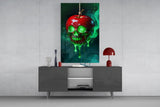 Poisoned Apple Skull Glass Wall Art