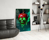 Poisoned Apple Skull Glass Wall Art