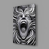 Spiral Scream Glass Wall Art