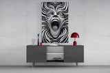 Spiral Scream Glass Wall Art