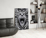 Spiral Scream Glass Wall Art
