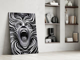 Spiral Scream Glass Wall Art