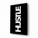 Hustle Bold Black Glass Wall Art