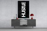 Hustle Bold Black Glass Wall Art