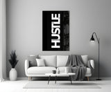 Hustle Bold Black Glass Wall Art
