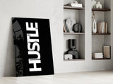 Hustle Bold Black Glass Wall Art