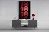 Error Red Alert Glass Wall Art
