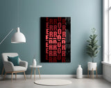 Error Red Alert Glass Wall Art