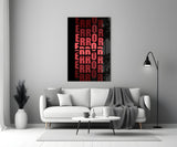 Error Red Alert Glass Wall Art