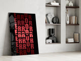 Error Red Alert Glass Wall Art
