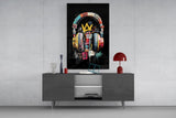 Urban Graffiti Headphones Glass Wall Art