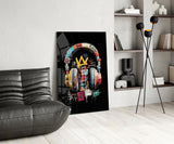 Urban Graffiti Headphones Glass Wall Art