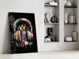 Urban Graffiti Headphones Glass Wall Art
