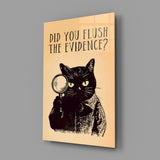 Vintage Cat Detective Glass Wall Art