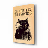 Vintage Cat Detective Glass Wall Art