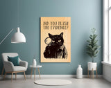 Vintage Cat Detective Glass Wall Art