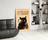 Vintage Cat Detective Glass Wall Art