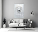 White Lion Glass Wall Art