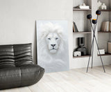 White Lion Glass Wall Art