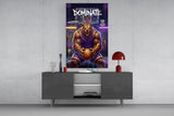 Dominate Grizzly Bear Basketball Glass Wall Art