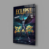 Eclipse Black-Winged Baller Glass Wall Art