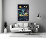 Eclipse Black-Winged Baller Glass Wall Art