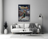 Freak Antlered Stag Baller Glass Wall Art