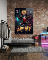 Glasbild Liftoff Red Eagle Basketball Dunk - 72x46 cm