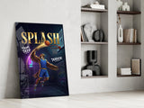 Splash Blue Eagle Jump Shot Glass Wall Art