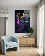 Glasbild Splash Blue Eagle Jump Shot - 72x46 cm