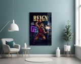 Reign Roaring Lion Slam Dunk Glass Wall Art