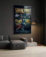 Quadro in vetro Showtime Wolf Streetball Dunk - 72x46 cm